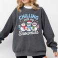 Chillin With My Snowmie Women Christmas Snowman Teacher Snow Comfort Colors Sweatshirt Pepper Chillin With My Snowmie Women Christmas Snowman Teacher Snow Comfort Colors Sweatshirt Pepper