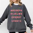 Christmas Alphabet Candy Cane Teachers Students Candy Cane For Men Women Kids Comfort Colors Sweatshirt Pepper Christmas Alphabet Candy Cane Teachers Students Candy Cane For Men Women Kids Comfort Colors Sweatshirt Pepper