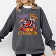 Way To Classroom Halloween Witch Three Cute Sloths Teacher Comfort Colors Sweatshirt Pepper Way To Classroom Halloween Witch Three Cute Sloths Teacher Comfort Colors Sweatshirt Pepper