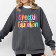 Color Special Education Squad Groovy Dream Team SPED Teacher Comfort Colors Sweatshirt Pepper