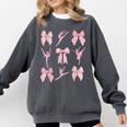 Coquette Bow Ballet Dance Teacher Coquette Women Dancing Comfort Colors Sweatshirt Pepper