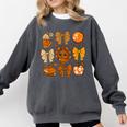 Coquette Teach Teacher Bows Thanksgiving Turkey Fall Autumn Comfort Colors Sweatshirt Pepper
