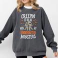 Creepin It Real Kindergarten Monsters Halloween Teacher Comfort Colors Sweatshirt Pepper Creepin It Real Kindergarten Monsters Halloween Teacher Comfort Colors Sweatshirt Pepper