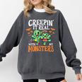 Creepin It Real Monster School Teacher Principal Halloween Comfort Colors Sweatshirt Pepper Creepin It Real Monster School Teacher Principal Halloween Comfort Colors Sweatshirt Pepper
