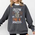 Creepin It Real Pre-K Monsters Halloween Preschool Teacher Comfort Colors Sweatshirt Pepper Creepin It Real Pre-K Monsters Halloween Preschool Teacher Comfort Colors Sweatshirt Pepper