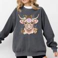 Cute Floral Highland Cow Back To School For Women Teacher Comfort Colors Sweatshirt Pepper Cute Floral Highland Cow Back To School For Women Teacher Comfort Colors Sweatshirt Pepper