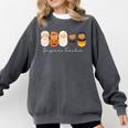 Daycare Teacher Halloween Infant Squad Spooky Childcare Fall Comfort Colors Sweatshirt Pepper