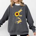 Dragonfly Sunflower Teacher Growth Mindset Choose To Shine Comfort Colors Sweatshirt Pepper