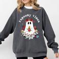 Espooky Vibes Maestra Halloween Spanish Mexican Teacher Comfort Colors Sweatshirt Pepper
