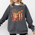 Fall Book Pumpkin Retro Reading Halloween Teacher Comfort Colors Sweatshirt Pepper