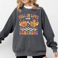 Fall In Love With Learning Autumn Fall Season Teacher Comfort Colors Sweatshirt Pepper