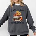 Fall In Love With Reading Book Autumn Teachers Pumpkins Comfort Colors Sweatshirt Pepper Fall In Love With Reading Book Autumn Teachers Pumpkins Comfort Colors Sweatshirt Pepper