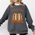 Fall In Love With Reading Pumpkin Autumn Librarians Teacher Comfort Colors Sweatshirt Pepper