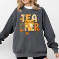 Fall Teacher Pumpkin Coquette Bow Autumn Classroom Comfort Colors Sweatshirt Pepper Fall Teacher Pumpkin Coquette Bow Autumn Classroom Comfort Colors Sweatshirt Pepper
