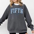 Fifth Grade Toile De Jouy Back To School Teachers Kids Comfort Colors Sweatshirt Pepper