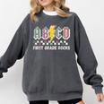 First Grade Rocks Teachers Back To School ABCD Rock Students Comfort Colors Sweatshirt Pepper First Grade Rocks Teachers Back To School ABCD Rock Students Comfort Colors Sweatshirt Pepper