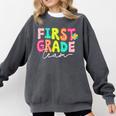 First Grade Team Teacher Back To School 1st Grade Squad Kids Comfort Colors Sweatshirt Pepper