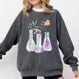 Flowers Test Tube Chemistry Student Science Teacher Women Comfort Colors Sweatshirt Pepper