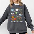 Friendship Inclusion Language Teacher It Starts With Hello Comfort Colors Sweatshirt Pepper Friendship Inclusion Language Teacher It Starts With Hello Comfort Colors Sweatshirt Pepper