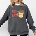Friyay Teacher Coffee Friday School Cute Fri Yay Comfort Colors Sweatshirt Pepper