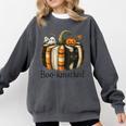 Fun Fall Book Lover Cute Teacher Student Halloween Comfort Colors Sweatshirt Pepper