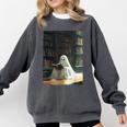 Ghost Library Halloween Book Reading Books Lover Teacher Comfort Colors Sweatshirt Pepper Ghost Library Halloween Book Reading Books Lover Teacher Comfort Colors Sweatshirt Pepper