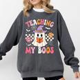 Groovy Teaching My Boos Teacher Ghost Halloween Teacher Comfort Colors Sweatshirt Pepper Groovy Teaching My Boos Teacher Ghost Halloween Teacher Comfort Colors Sweatshirt Pepper