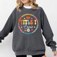 Groovy Title 1 Crew Cute Title 1 Reading Teacher Men Women Kids Comfort Colors Sweatshirt Pepper
