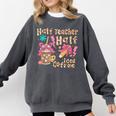 Half Teacher Half Iced Coffee Back To School Comfort Colors Sweatshirt Pepper Half Teacher Half Iced Coffee Back To School Comfort Colors Sweatshirt Pepper