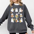 Halloween Ghost Music Teacher Playing Instruments Comfort Colors Sweatshirt Pepper