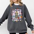 Halloween Skeleton Teacher I'Ll Just Wait Until It's Quiet Comfort Colors Sweatshirt Pepper Halloween Skeleton Teacher I'Ll Just Wait Until It's Quiet Comfort Colors Sweatshirt Pepper