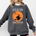 Halloween Teacher Witch Lets Eat Kids Punctuation Comfort Colors Sweatshirt Pepper