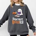 Halloween Teacher Women Cute Reading Ghost Read More Books Comfort Colors Sweatshirt Pepper Halloween Teacher Women Cute Reading Ghost Read More Books Comfort Colors Sweatshirt Pepper