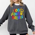 Happy 100th Day Of School 100 Days Brighter Girls Teacher Comfort Colors Sweatshirt Pepper