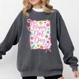 Happy Dot Day Bow Coquette For Teacher Girls Comfort Colors Sweatshirt Pepper