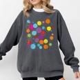 Happy Dot Day Colorful Polka Dot Art Teacher Student Kids Comfort Colors Sweatshirt Pepper