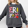 Happy Fri-Yay Teacher Back To School Friday Lovers Comfort Colors Sweatshirt Pepper