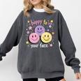 Happy To See Your Face Smile Face Teacher Back To School Comfort Colors Sweatshirt Pepper Happy To See Your Face Smile Face Teacher Back To School Comfort Colors Sweatshirt Pepper