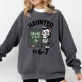 Haunted 67 Skeleton Math Teacher Halloween Costume Math Pun Comfort Colors Sweatshirt Pepper