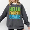 Hello Fourth Grade Shirt 4th Grade Boy Girl Student Teacher Comfort Colors Sweatshirt Pepper