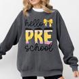 Hello Pre-K Preschool Back To School First Day Teacher Kids Comfort Colors Sweatshirt Pepper Hello Pre-K Preschool Back To School First Day Teacher Kids Comfort Colors Sweatshirt Pepper
