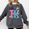 Hello TK Transitional Kindergarten Back To School Teacher Comfort Colors Sweatshirt Pepper