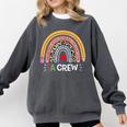 IA Crew Instructional Assistant Rainbow Teachers Aide Comfort Colors Sweatshirt Pepper