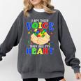 I Am Their Voice They Are My Heart Autism Awareness Teacher Comfort Colors Sweatshirt Pepper