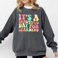 It's Beautiful Day For Learning Retro Teacher Students Women Comfort Colors Sweatshirt Pepper