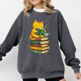 Kawaii Cats Lover Coffee Books Teacher Librarian Cat Comfort Colors Sweatshirt Pepper Kawaii Cats Lover Coffee Books Teacher Librarian Cat Comfort Colors Sweatshirt Pepper
