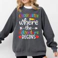 Kindergarten Where The Adventure Begins Shirt Children's Teacher Comfort Colors Sweatshirt Pepper Kindergarten Where The Adventure Begins Shirt Children's Teacher Comfort Colors Sweatshirt Pepper