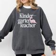 Kindergarten Teacher Dinosaur Back To School Comfort Colors Sweatshirt Pepper