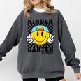 Kindergarten Teacher Hippie Smile Face Back School Comfort Colors Sweatshirt Pepper