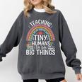 Kindergarten Teacher Tiny Humans Pre-School Teacher Comfort Colors Sweatshirt Pepper Kindergarten Teacher Tiny Humans Pre-School Teacher Comfort Colors Sweatshirt Pepper